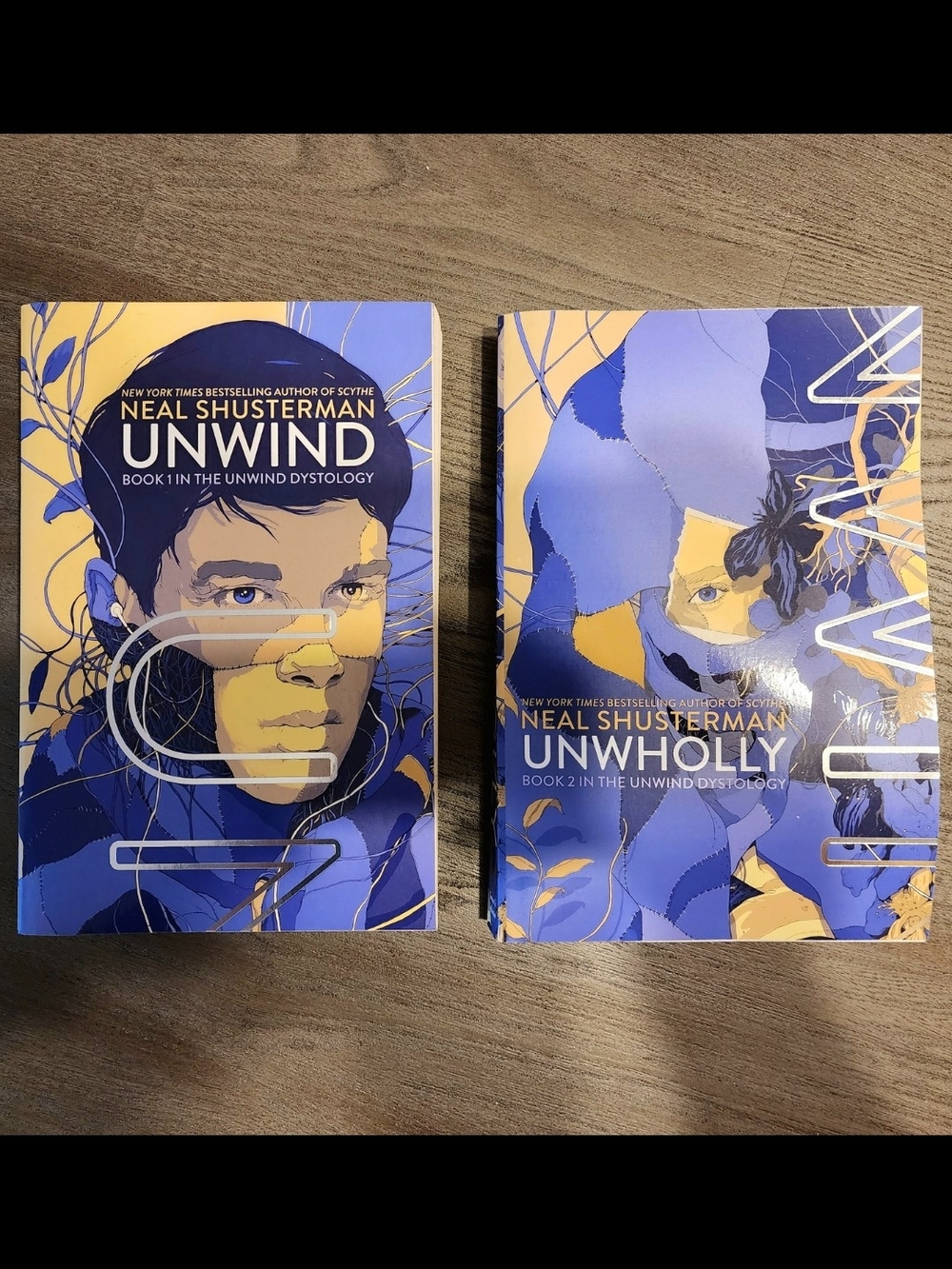 Neal Shusterman Unwind & Unwholly Paperback Set - Blue & Yellow Covers